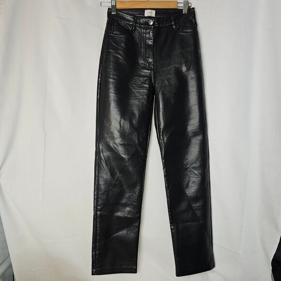 Aritzia Wilfred The Melina Vegan Leather Pant in Black Womens Size 0 - Picture 5 of 11